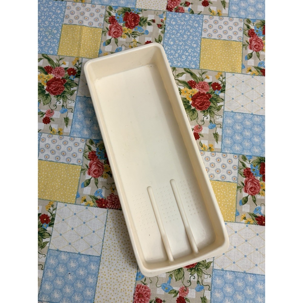 Rubbermaid 294A Almond Silverware Utensil Tray Organizer 3 Slot 16"x6"